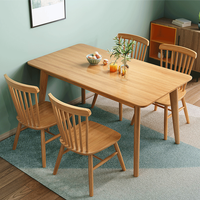 Ensemble de table à manger rectangulaire extensible en bois ZF Global Export, 6 chaises, design moderne, plateau résistant aux rayures, pour intérieur