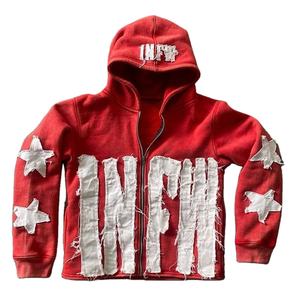 Envío Gratis a EE. UU. Sin Impuestos Personalizado Oversize de Gran Gramaje Vintage Lavado a la Piedra con Gráfico Estampado por Transferencia Térmica, Efecto Desgastado, Pedrería y Cremallera, Verano, Rápido - Product Image 2