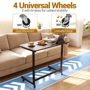 Tavolino Laterale Mobile con Ruote per Soggiorno, Arredamento Pratico con Rotelle - Product Image 3