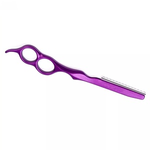 Ciseaux à cheveux professionnels à lame unique en acier inoxydable, rasoir pour barbier, usage en salon, pour droitiers, manche long en plastique, Ryzer Studio - Product Image 4