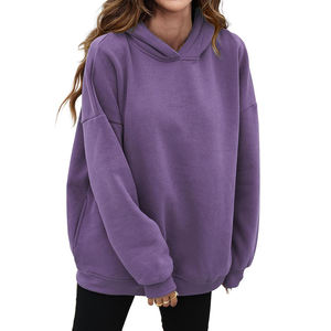 Nueva Sudadera con Capucha Elegante, Estilo Casual Urbano, Hombros Caídos, Transpirable, Ecológica, Tejida, para Mujer - Product Image 6