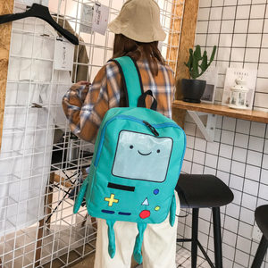 Wholesale BMO Cartoon Robot <b>Backpack</b> Nylon Anime School Bag Teens Cosplay Bookbag Resin Mesh Panel OEM Available - Product Image 4