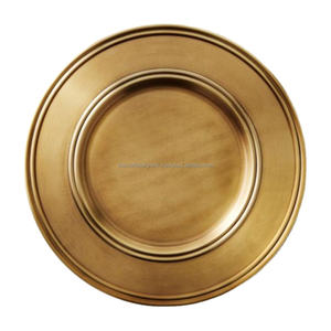 Assiette de charge ronde antique au design gaufré dur, assiette de service de qualité sûre pour les aliments Assiette de charge décorative pour hôtel et maison - Product Image 4