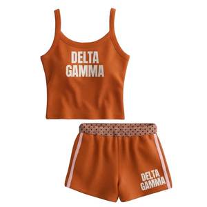 Custom <b>Women</b> Wear 2-Piece Set Terry Cloth Logo Tag Soft <b>Short</b>-Sleeve Tank Top High-Waisted Fitted Casual <b>Shorts</b> Set for <b>Women</b> - Product Image 3