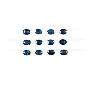 Saphirs bleu-vert naturels non traités, ovales calibrés 5x7mm, pierres précieuses de saphir bleu-vert naturelles facettées pour la création de bijoux - Product Image 3