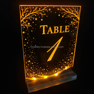 Sin Pedido Mínimo, Etiquetas de Plástico con Luz Digital Personalizadas, Números de Mesa, Letreros para Fiestas de Bodas y Cumpleaños - Product Image 4