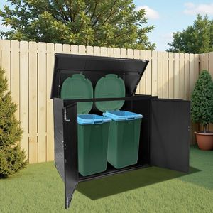 Abri de jardin en bois verrouillable pour le rangement des poubelles, de la tondeuse à gazon et des outils - Product Image 6