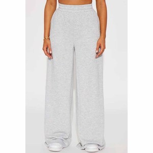 Women's Custom Logo Cotton Fleece Joggers <b>Oversized</b> French Terry <b>Sweatpants</b> with Flat Front Style for Winter - Product Image 6