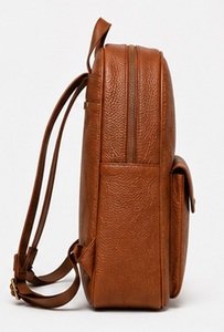 Premium Genuine <b>Leather</b> Vintage Fashion Minimalist Men's Office Business <b>Laptop</b> Travel <b>Backpack</b> Zipper Stylish Durable - Product Image 3