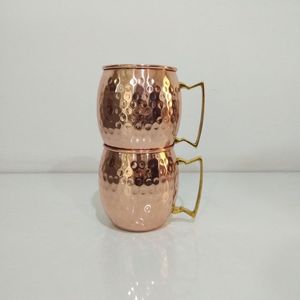 Premium Pure Copper Moscow Mule <b>Mug</b> with Golden Brass Handle Handmade Vintage Cocktail Beer Coffee Serving Drinkware - Product Image 2