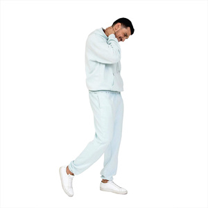 Ensemble de survêtements unisexes en nylon imperméable, coupe-vent et à séchage rapide pour l'hiver, avec sweat à capuche et pantalon de jogging, couleur unie - Product Image 6