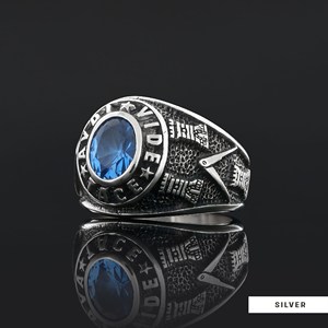 แหวนเมสัน BOJ รุ่น 037 แหวนสั่งทำพิเศษสำหรับทุกเพศ แหวนตราประทับฟรีเมสันแบบปรับแต่งได้ แหวนตราประทับมาสเตอร์เมสันเท็กซัส ฮิปฮอป สีเงิน ราคาประหยัด - Product Image 6