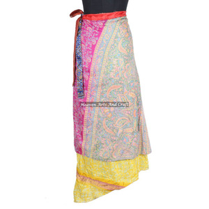 New Magic <b>Skirt</b> Silk Wrap <b>Skirt</b> Express Wrap Dress <b>Skirt</b> Rajasthani Silk Wrap Indian Printed Long Sarong Around <b>Boho</b> All Season - Product Image 1