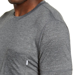 Men's Gray Crew Neck Short Sleeve <b>T</b>-<b>Shirt</b> Breathable Lightweight 220g Solid Color Regular Fit All Seasons Apparel - Product Image 5