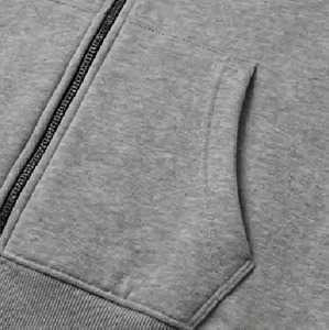 Sweat-shirt à capuche zippé pour homme, en molleton épais, avec logo personnalisé de haute qualité, bandes contrastées, vêtements de sport d'hiver - Product Image 4