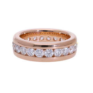 Men's White Gold <b>Rhodium</b> Plated <b>Ring</b> with Eternity Channel Set Lab-Grown Diamond Classic Stylish Elegant - Product Image 1