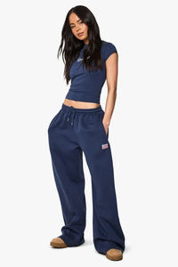 Pantalon de jogging large pour femme, brodé drapeau américain, en molleton doux, style marine, best-seller - Product Image 6