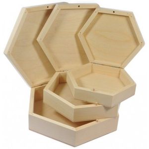 Panneaux de peinture hexagonaux en bois de pin massif poli, écologiques, thème Amour, pour art mural et loisirs créatifs DIY - Product Image 3