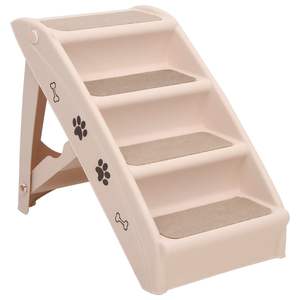 Escalera Plegable para Perros de Polipropileno de 24.4x15.7x19.5 Pulgadas, Color Crema, Casas y Muebles para Mascotas - Product Image 2