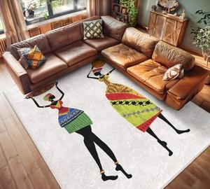 Alfombra Étnica Africana – Alfombra Antideslizante Elegante para Sala de Estar y Dormitorio, Alfombra Suave y Moderna para Decoración del Hogar - Product Image 1