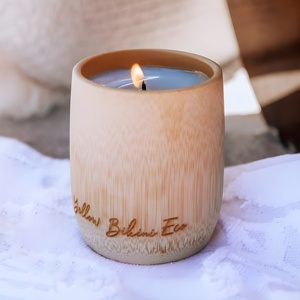 Pièces centrales décoration de mariage bougies parfumées en gros dans des tasses en bambou pour la décoration de table des événements de fête d'anniversaire - Product Image 5