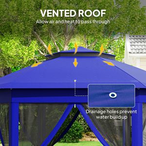 "13FT X 13FT Pop up <b>Canopy</b> <b>Tent</b> for Patio Backyard Garden Wedding Party-6 Zippered Mesh Netting" - Product Image 5