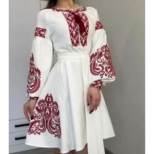 Vestido de Novia Bordado Estilo Bohemio Étnico para Mujer, Diseño Sólido Informal con Cintura Natural y Largo hasta la Rodilla - Product Image 6