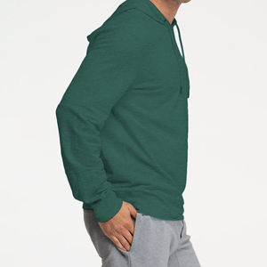 เสื้อฮู้ดดี้ผู้ชายแบบโอเวอร์ไซส์ ผ้าคอตตอนฟลีซหนา 600 กรัม คุณภาพสูง แบบเรียบ ไม่มีลาย  ทรงไหล่ตก - Product Image 3