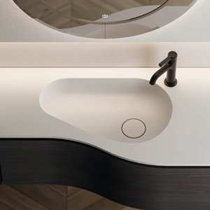 Meuble-lavabo de salle de bain moderne de luxe personnalisé JY Project avec tiroirs, à poser au sol, en panneau mélaminé, facile à nettoyer pour la maison, l'hôtel, la villa - Product Image 6