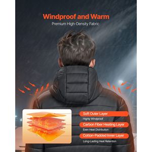 Giacca Riscaldata da Donna con Batteria 7.4V, Cappotto Elettrico con 4 Zone di Riscaldamento, Antivento, Leggero, per Sci e Neve - Product Image 4