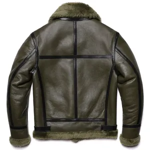 2026 Trending OEM <b>Men</b> Genuine Leather Bomber <b>Jacket</b> Canvas Winter Front Logo Customized Color & Logo Bulk Order Manufacturer - Product Image 4