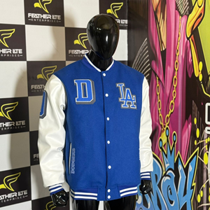 Chaqueta Varsity de Chenilla Bordada Personalizada de Alta Calidad ODM OEM, Cuerpo de Lana, Mangas de Cuero PU, Chaqueta Letterman de Béisbol para Hombre - Product Image 1