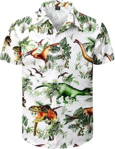 Camisa de hombre de manga corta con estampado tropical, informal, para playa, con botones, de verano, colorida, floral, para vacaciones, de algodón, camisa de verano para hombre - Product Image 3