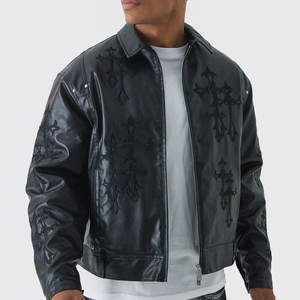 <b>Men's</b> <b>Leather</b> <b>Jacket</b> Winter New Fashion Waterproof Breathable High Quality Customizable <b>Leather</b> <b>Jacket</b> For <b>Man</b> - Product Image 2