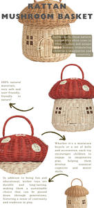 Producto más vendido - Cesta de almacenamiento con forma de hongo tejida con ratán natural, disponible en varios colores. - Product Image 5