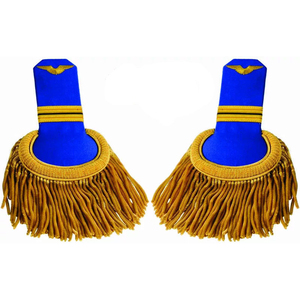 Epaulettes con flecos en espiral gruesos hechos a mano para ceremonias y desfiles - Product Image 1