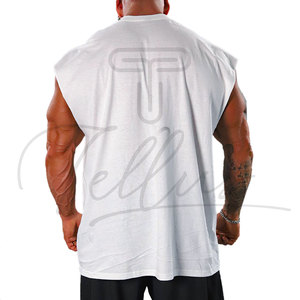 Débardeur de sport en maille respirant à séchage rapide 100 % coton col rond noir sans manches coupe athlétique pour homme marque privée - Product Image 6