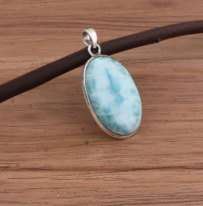 Collier pendentif vintage en argent sterling 925 plaqué platine avec zircon naturel, véritable bijou de la République dominicaine, unisexe - Product Image 5