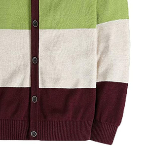 <b>Men's</b> Striped Knitted <b>Cardigan</b> Long Sleeve Button Front Autumn Wear Regular Fit Acrylic Material - Product Image 2