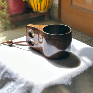 แก้วคุกซาทำมือ ราคาถูก แก้วไม้สไตล์นอร์ดิก สำหรับกาแฟ ชา ใช้กลางแจ้งและในชีวิตประจำวัน แก้วคุกซาคุณภาพพรีเมียม - Product Image 1