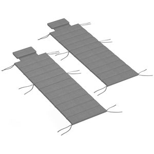 Set di 2 Cuscini per Chaise Longue da Esterno Grigio Antracite 80" X 26" UPF50+ 230gsm Olefin - Product Image 1