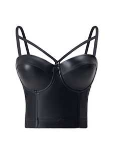 Nouveau débardeur court tendance pour femme en similicuir PU avec fermeture éclair et boucles, style gilet décontracté pour adulte - Product Image 5