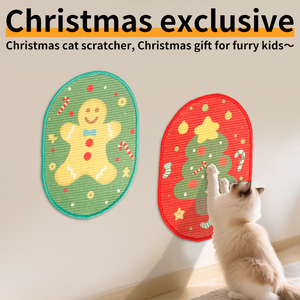 Red Christmas Tree Wall Cat Scratcher <b>Pad</b> Sisal <b>Scratch</b> Board Cat Claw <b>Pad</b> for Indoor Cats - Product Image 1