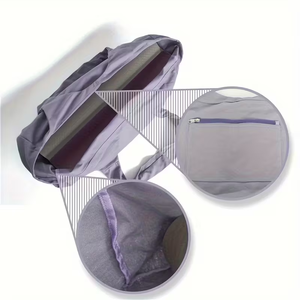 Grand sac de yoga et de Pilates en toile avec design tendance, sangle de transport réglable, poche pour bouteille et compartiment humide - Product Image 5