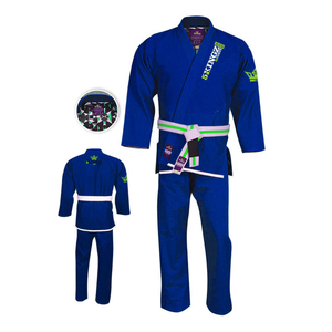 Uniforme de BJJ 100% coton respirant, tissage perlé, kimono de Jiu-Jitsu brésilien, ensemble veste et pantalon avec surpiqûres contrastées pour adultes - Product Image 4