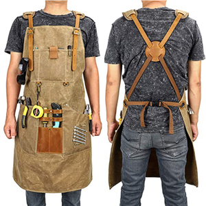SELF INDUSTRY Tablier de travail sans manches réglable pour la découpe du bois, plusieurs poches, en toile polyester/coton, impression personnalisée - Product Image 6