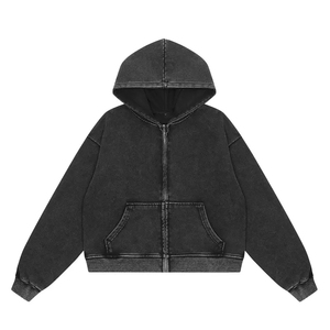 Sweat à capuche pour hommes en tissu respirant à séchage rapide, effet délavé, vente en gros, personnalisable, épais, pour garçons - Product Image 1