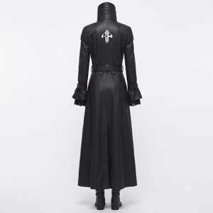 Abrigo gótico de cuero para mujer con manga regular, cuello vuelto y decoración de tela de sarga, personalizado por RIVIAN ATLANTIC - Product Image 3