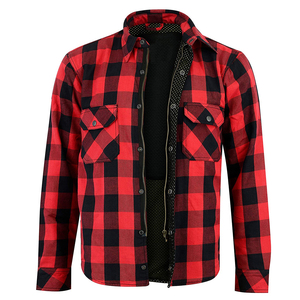Best High Quality Customized kevlar Fabric Motorbike Riding MotorCycle Check Flannel <b>Shirts</b> for <b>Mens</b> - Product Image 4