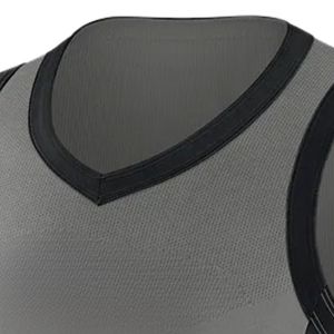 Maillot de basket-ball gris et noir pour hommes, sans manches, léger, respirant, pour matchs et compétitions - Product Image 3
